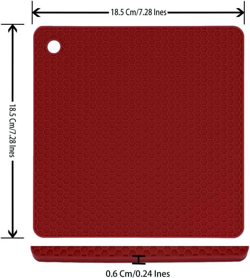 Silicone Trivets for Hot Dishes, Pots and Pans, Hot Pads for Kitchen, Dark Grey Silicone Pot Holders Mats for Kitchen Quartz Counter Heat Resistant Mat, Flexible Trivet Mat Set 4