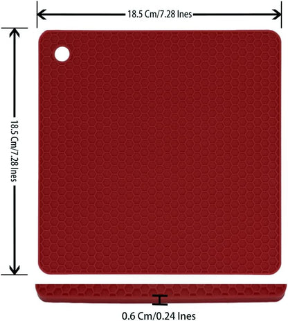 Silicone Trivets for Hot Dishes, Pots and Pans, Hot Pads for Kitchen, Dark Grey Silicone Pot Holders Mats for Kitchen Quartz Counter Heat Resistant Mat, Flexible Trivet Mat Set 4