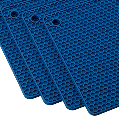 Silicone Trivets for Hot Dishes, Pots and Pans, Hot Pads for Kitchen, Dark Grey Silicone Pot Holders Mats for Kitchen Quartz Counter Heat Resistant Mat, Flexible Trivet Mat Set 4