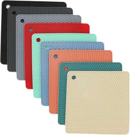 Silicone Trivets for Hot Dishes, Pots and Pans, Hot Pads for Kitchen, Dark Grey Silicone Pot Holders Mats for Kitchen Quartz Counter Heat Resistant Mat, Flexible Trivet Mat Set 4