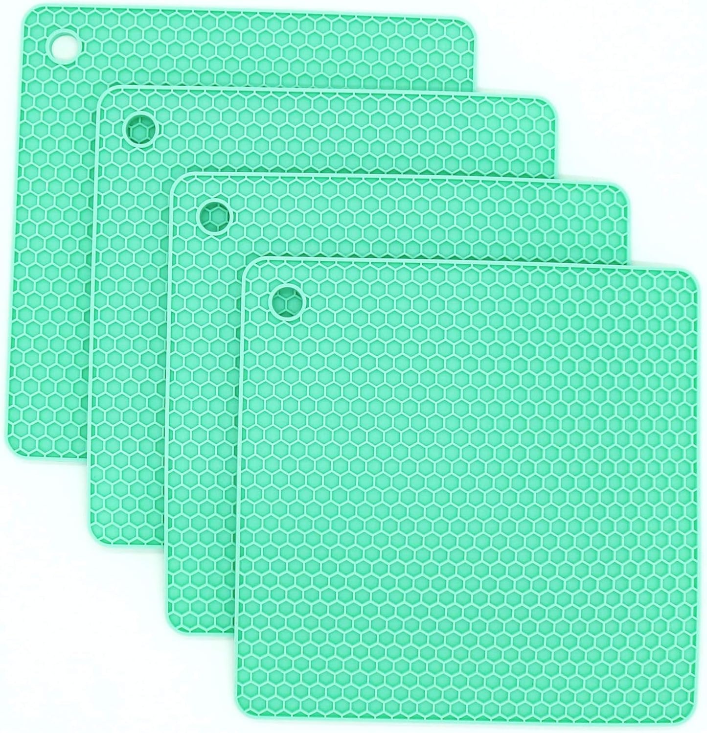 Silicone Trivets for Hot Dishes, Pots and Pans, Hot Pads for Kitchen, Dark Grey Silicone Pot Holders Mats for Kitchen Quartz Counter Heat Resistant Mat, Flexible Trivet Mat Set 4