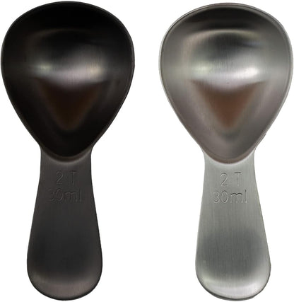 Coffee Scoop | 2 Tbsp | Brushed Black | Ergonomic Handle Stainless Steel | Precise Measuring Spoon for Coffee, Tea & More – Ergonomically Balanced Handle – Fits Inside Airscape Canisters