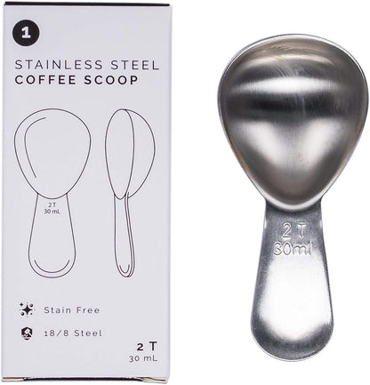 Coffee Scoop | 2 Tbsp | Brushed Black | Ergonomic Handle Stainless Steel | Precise Measuring Spoon for Coffee, Tea & More – Ergonomically Balanced Handle – Fits Inside Airscape Canisters