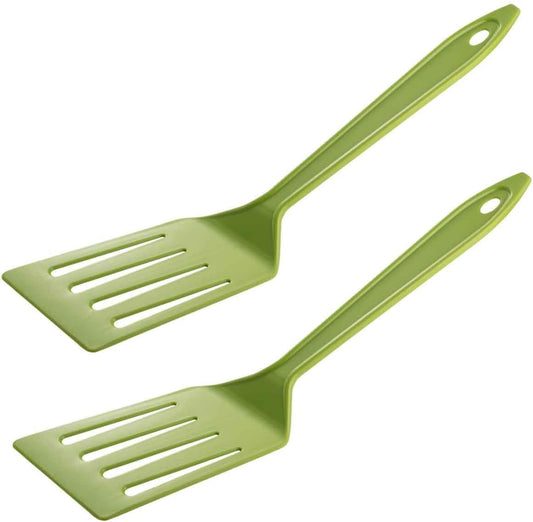 Hutzler 11-inch LOPOL Reinforced Nylon Slotted Spatula Turner, Set of 2 (Green)