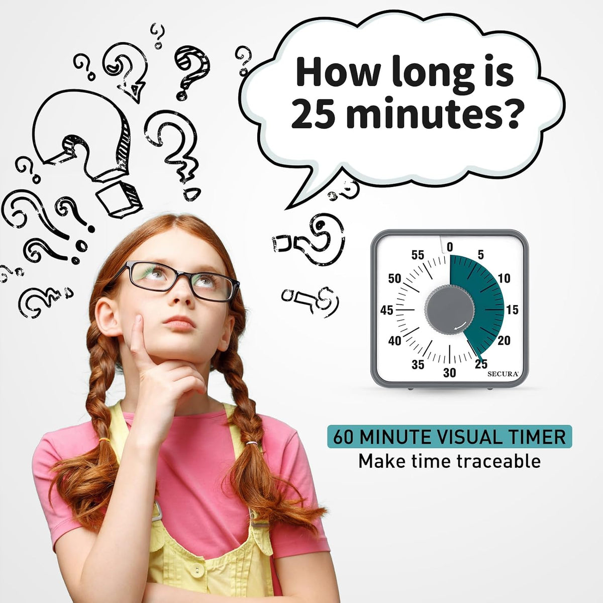 60-Minute Visual Countdown Timer, 7.5-Inch Oversize Classroom Visual Timer for Kids and Adults, Durable Mechanical Kitchen Timer Clock with Magnetic Backing (Blue)