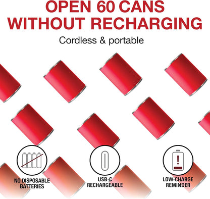 Automatic Electric Can Opener, Hands Free Cordless Operation & USB Rechargeable, Self-Aligning, Cut Smooth Touch Lid Edges, Compact and Easy to Store, Mint