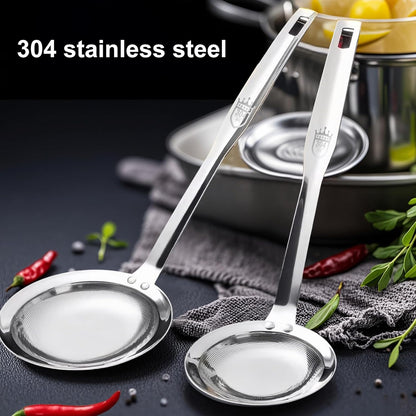 Fine Mesh Stainless Steel Sieve Colander(2 Pack, Large+Small) | Mesh Strainer for Cooking Oil | Skimmer Spoon Filte Grease Foam | Food Strainer Kitchen Gadgets