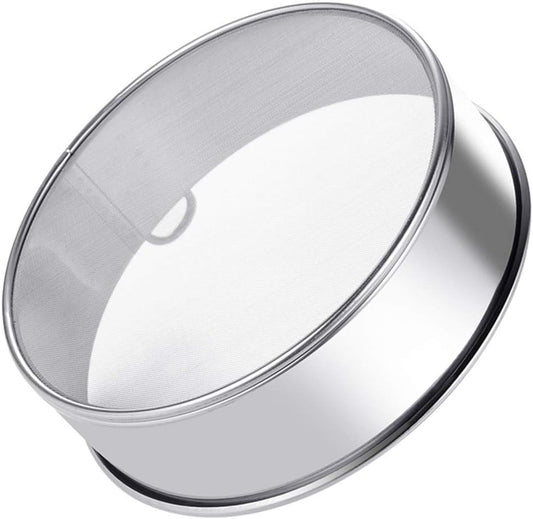 Flour Sifter Round Flour Sieve Strainer with 60 Mesh | Premium Rustproof Stainless Steel Fine Mesh for Baking 7.87 inch Diameter x 2 inch High