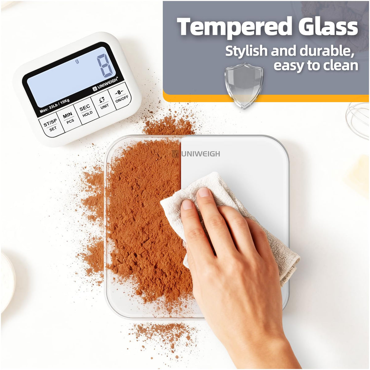 Digital Kitchen Food Scale 33lb-Detachable LCD Display 1g/0.1oz