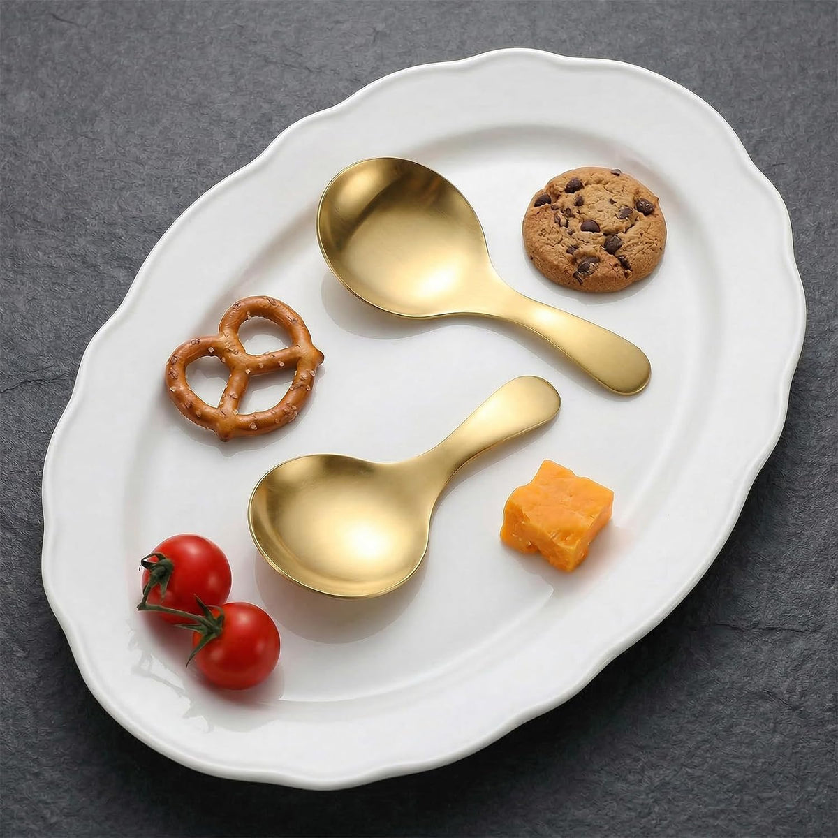 6 Pcs Gold Scoop Spoons,Stainless Steel Gold Mini Scoops