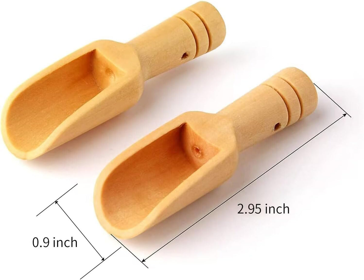 Mini Wooden Spoons，Mini Bamboo Spoons for Bath Salts, tea scoop, Washing Powder spoon，wooden candy spoon