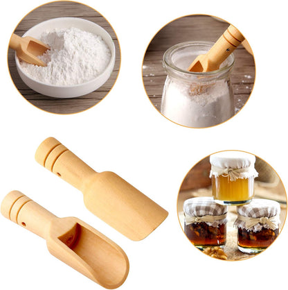Mini Wooden Spoons，Mini Bamboo Spoons for Bath Salts, tea scoop, Washing Powder spoon，wooden candy spoon