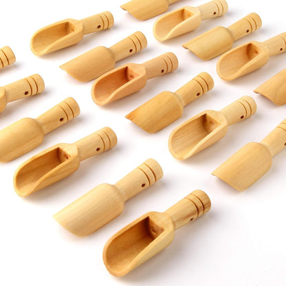 Mini Wooden Spoons，Mini Bamboo Spoons for Bath Salts, tea scoop, Washing Powder spoon，wooden candy spoon