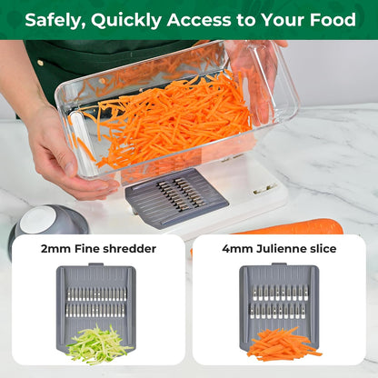 Vegetable Chopper Mandoline Slicer, 6 Blade Chopper, 10-in-1 Gray