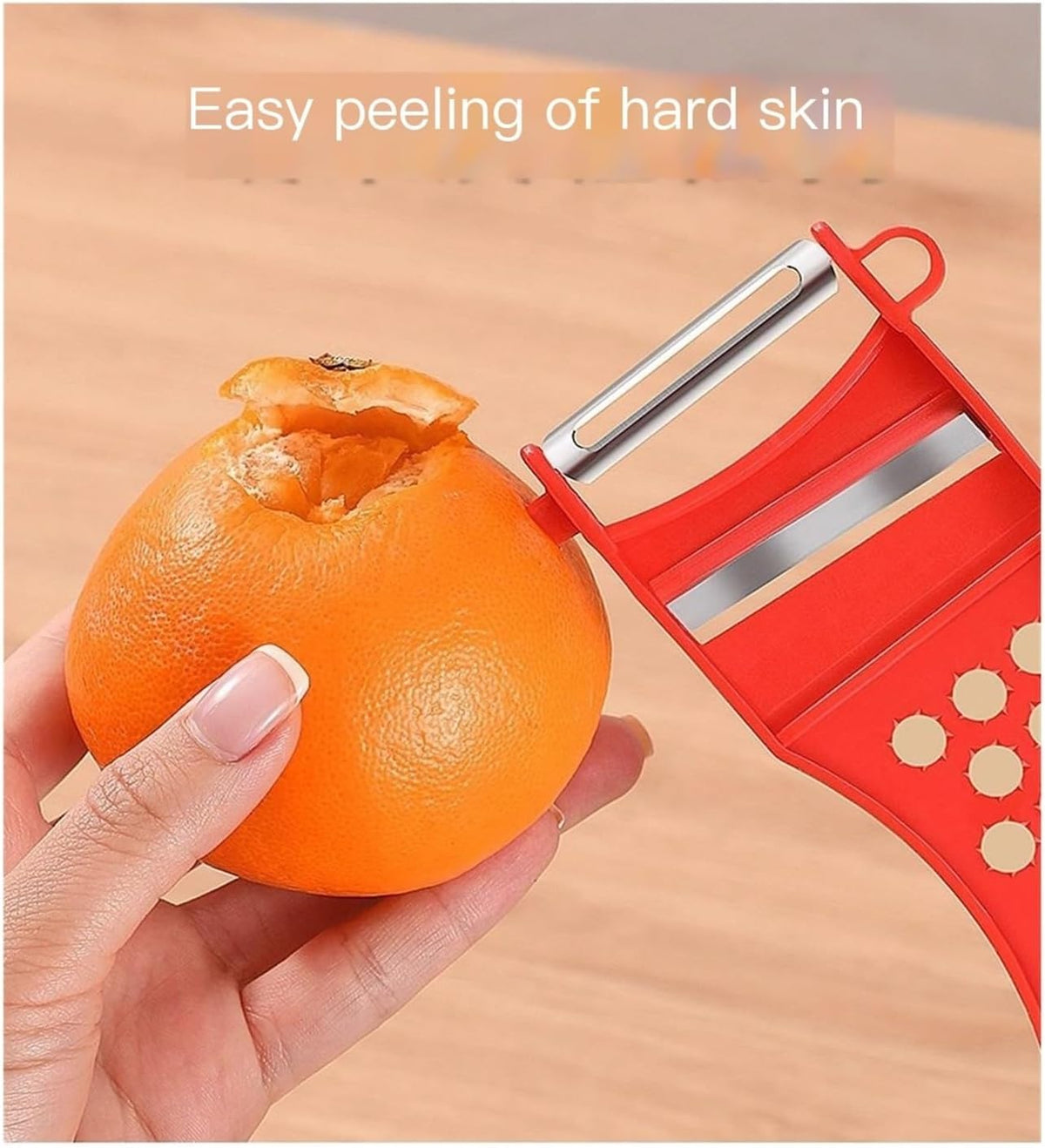 Rolling Multi Peeler and Julienne Cutter for Vegetables Fruits, Carrot Cucumber Peeler Tool, Red/White(Red)
