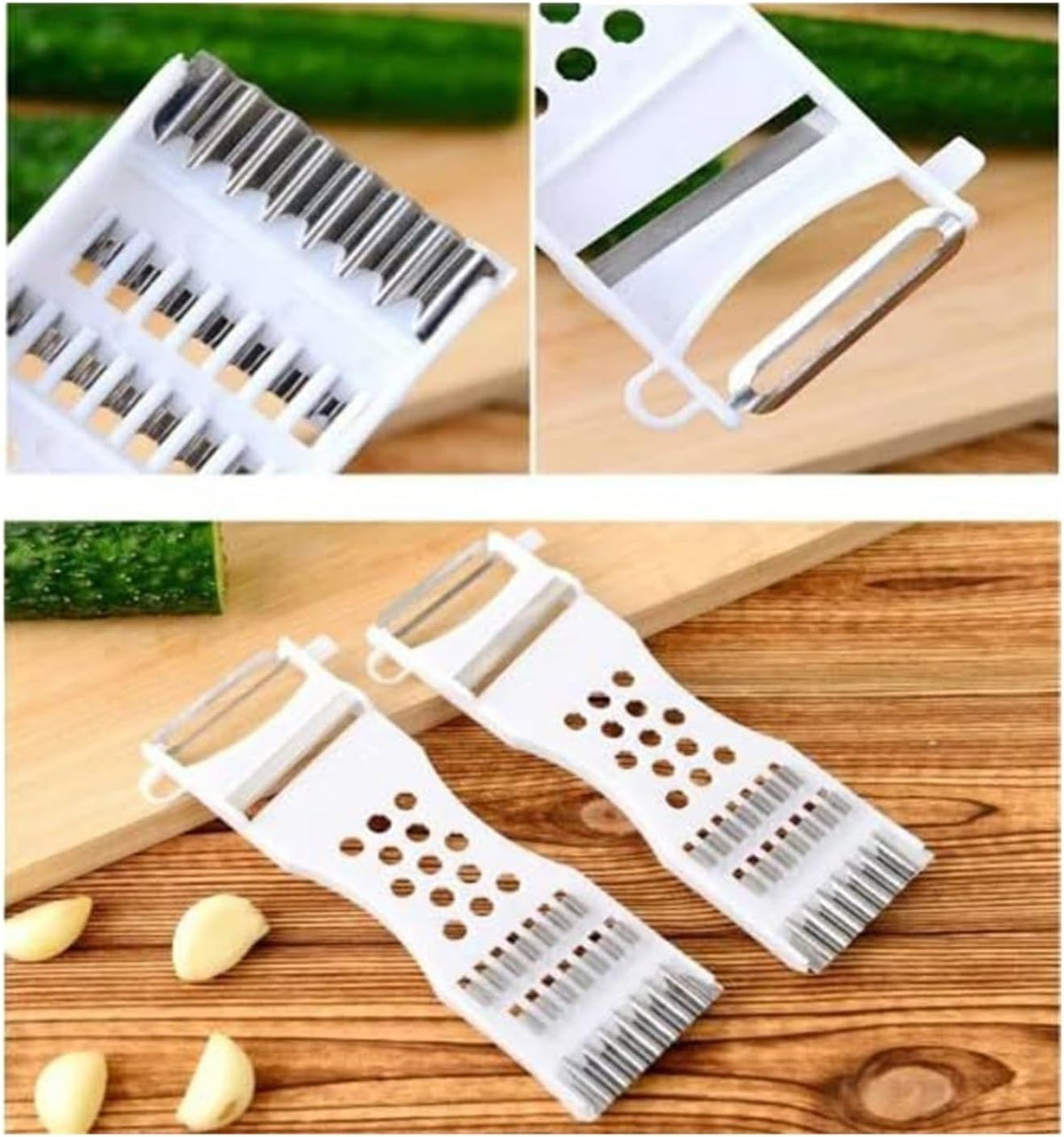 Rolling Multi Peeler and Julienne Cutter for Vegetables Fruits, Carrot Cucumber Peeler Tool, Red/White(Red)