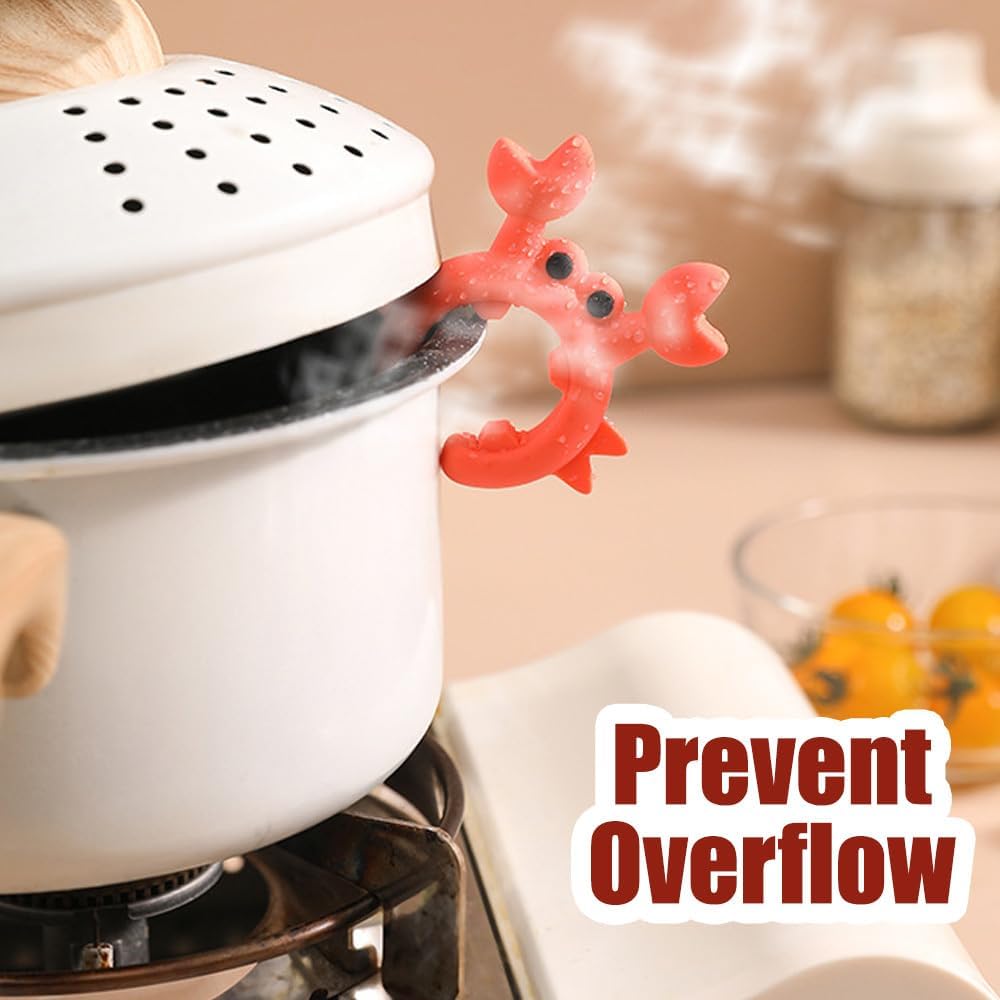 Creative Crab Shaped Spatula Rack, 4/6Pcs Crab Utensil Holder Silicone Anti Scalding Cooking Pot Clip for Kitchen Pot