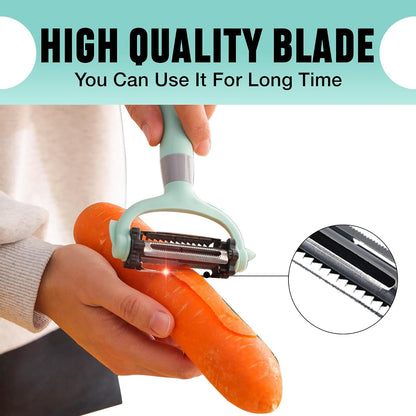 Vegetable Peeler for Kitchen, I and Y Potato Peelers for Fruit & Veggie 3 in 1 Spin Blade Apple Peeler With Julienne Function Easy Grip Ultra Sharp Carrot Peeler