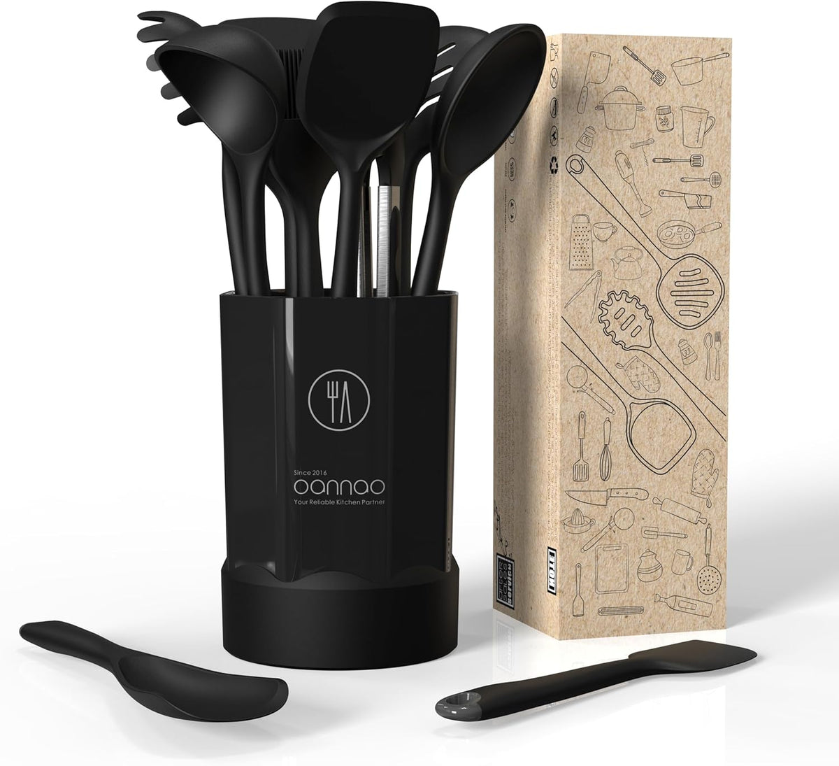 Silicone Kitchen Utensils Set, Utensils Sets for Cooking, Dishwasher Safe