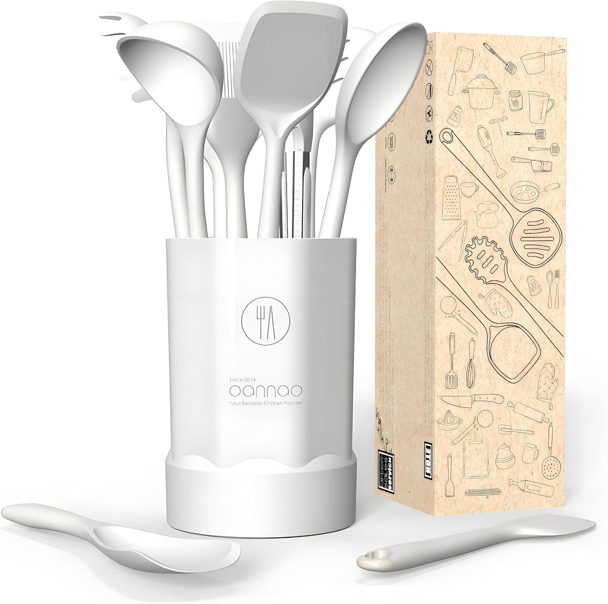 Silicone Kitchen Utensils Set, Utensils Sets for Cooking, Dishwasher Safe