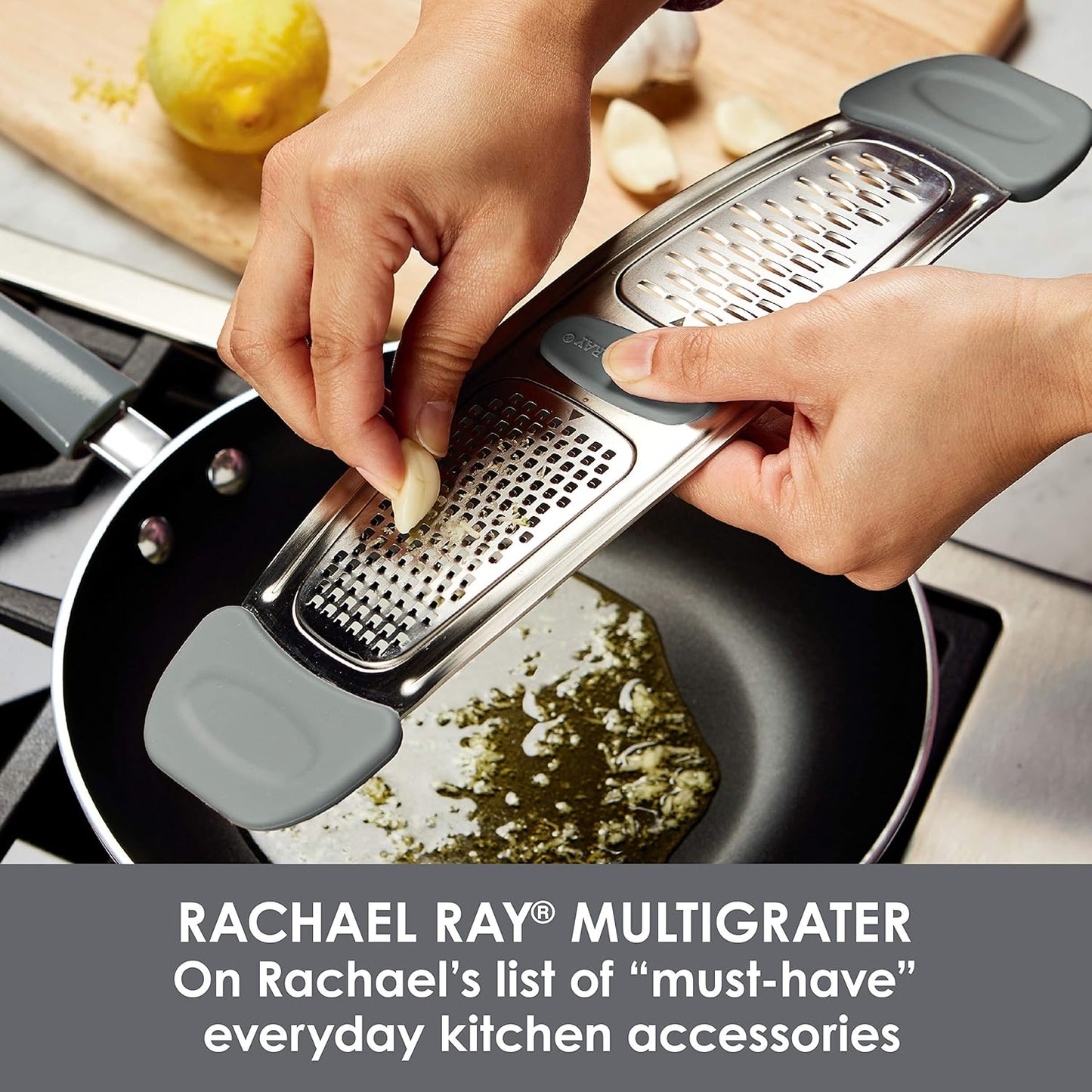 Rachael Ray Multi Stainless Steel Grater, Marine Blue, Small