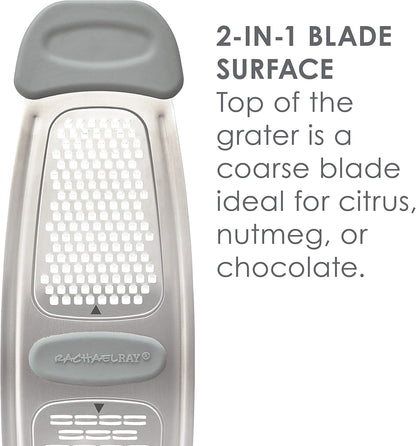 Rachael Ray Multi Stainless Steel Grater, Marine Blue, Small