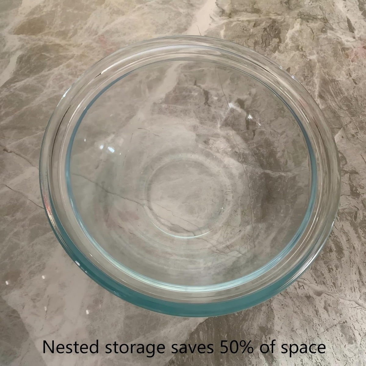 Borosilicate Glass Mixing Bowls Set of 3 (2.8, 2.2, 1.1QT) - Heavy Duty, Scratch Resistant, Non-Toxic & Lead-Free – Oven/Microwave/Dishwasher/Freezer Safe – Ideal for Meal Prep, Baking & Serving