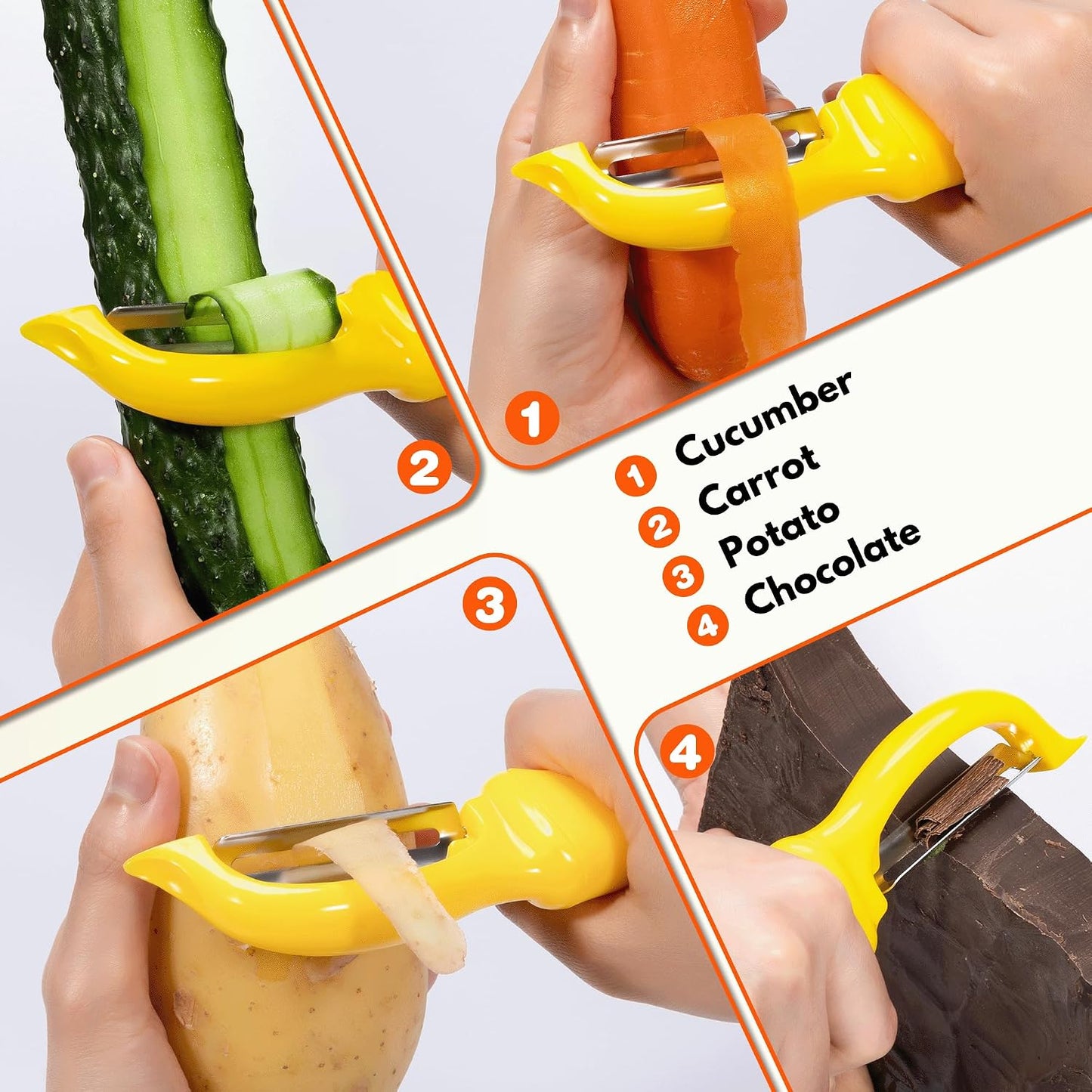 Vegetable Peeler Potato Peelers for Kitchen, Sharp Stainless Steel Blades Veggie, Comfortable Handle Fruit Peeler, Carrot Peeler Apple Peeler Dishwasher Safe Black, 1-Pack