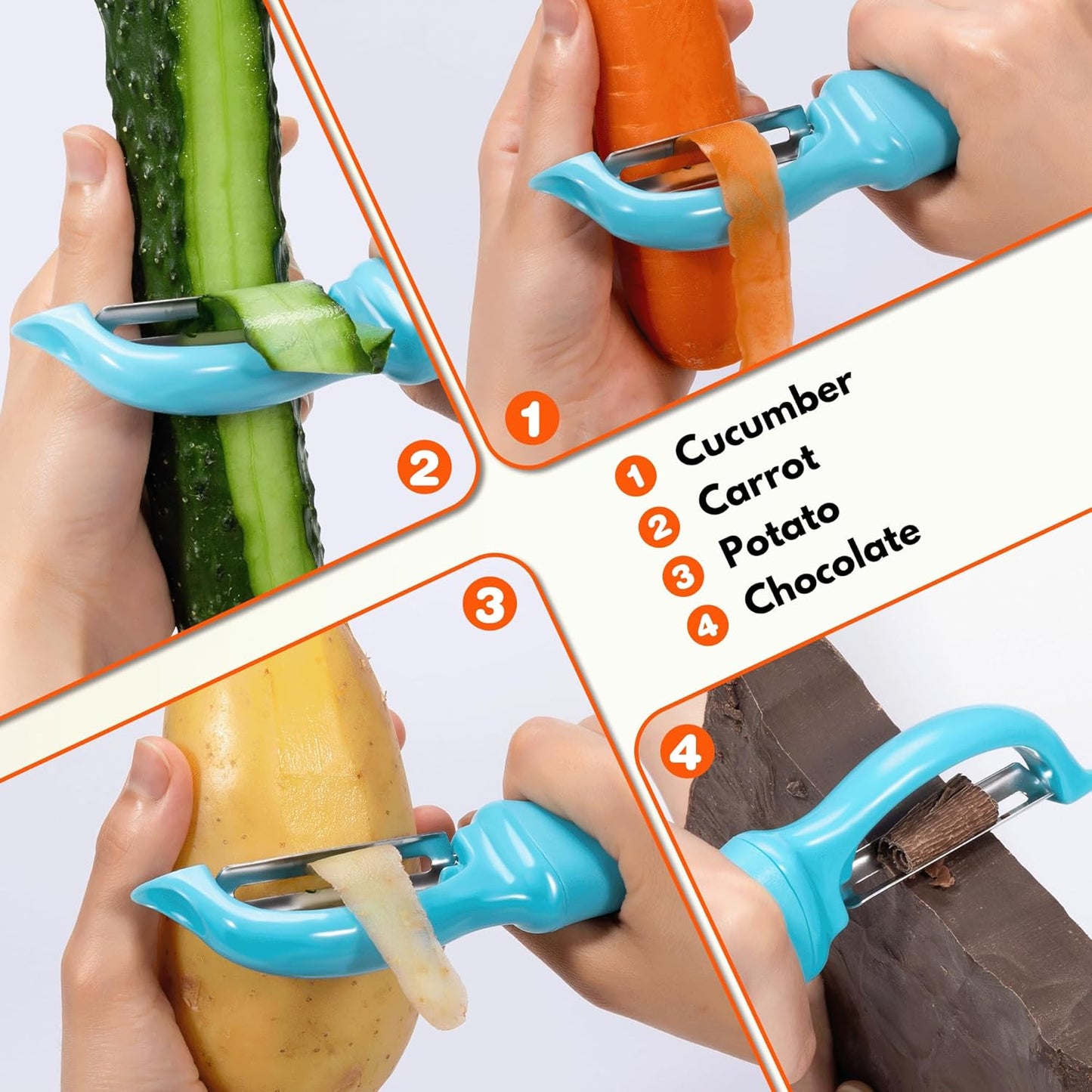 Vegetable Peeler Potato Peelers for Kitchen, Sharp Stainless Steel Blades Veggie, Comfortable Handle Fruit Peeler, Carrot Peeler Apple Peeler Dishwasher Safe Black, 1-Pack