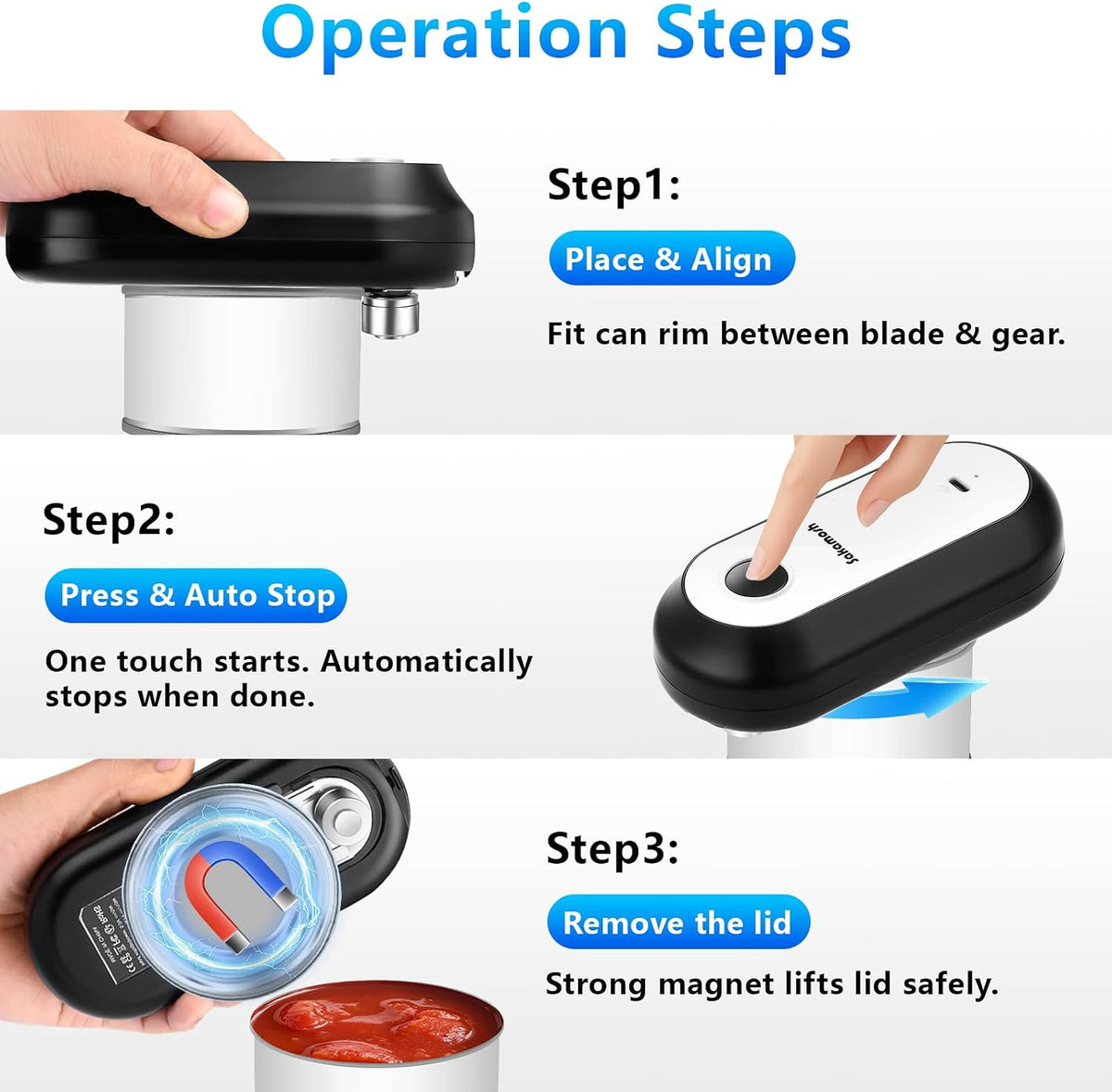 Rechargeable Electric Can Opener for Seniors