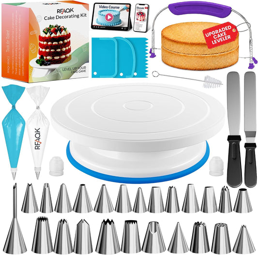 90PCs Cake Decorating Kit with Video Course for Beginner by Pro Baker