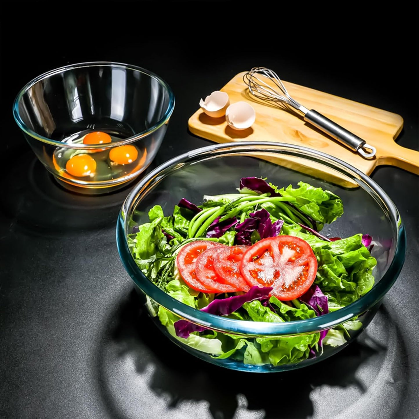 6.2QT Extra Large Glass Bowl for Sourdough Bread Making, Glass Mixing Bowl for Sourdough Bread with Lid, Baking Container for Kitchen Fridge Organization