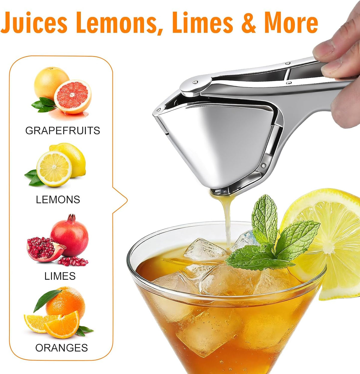 Lemon Squeezer, Stainless Steel Lemon Juicer, Dishwasher Safe