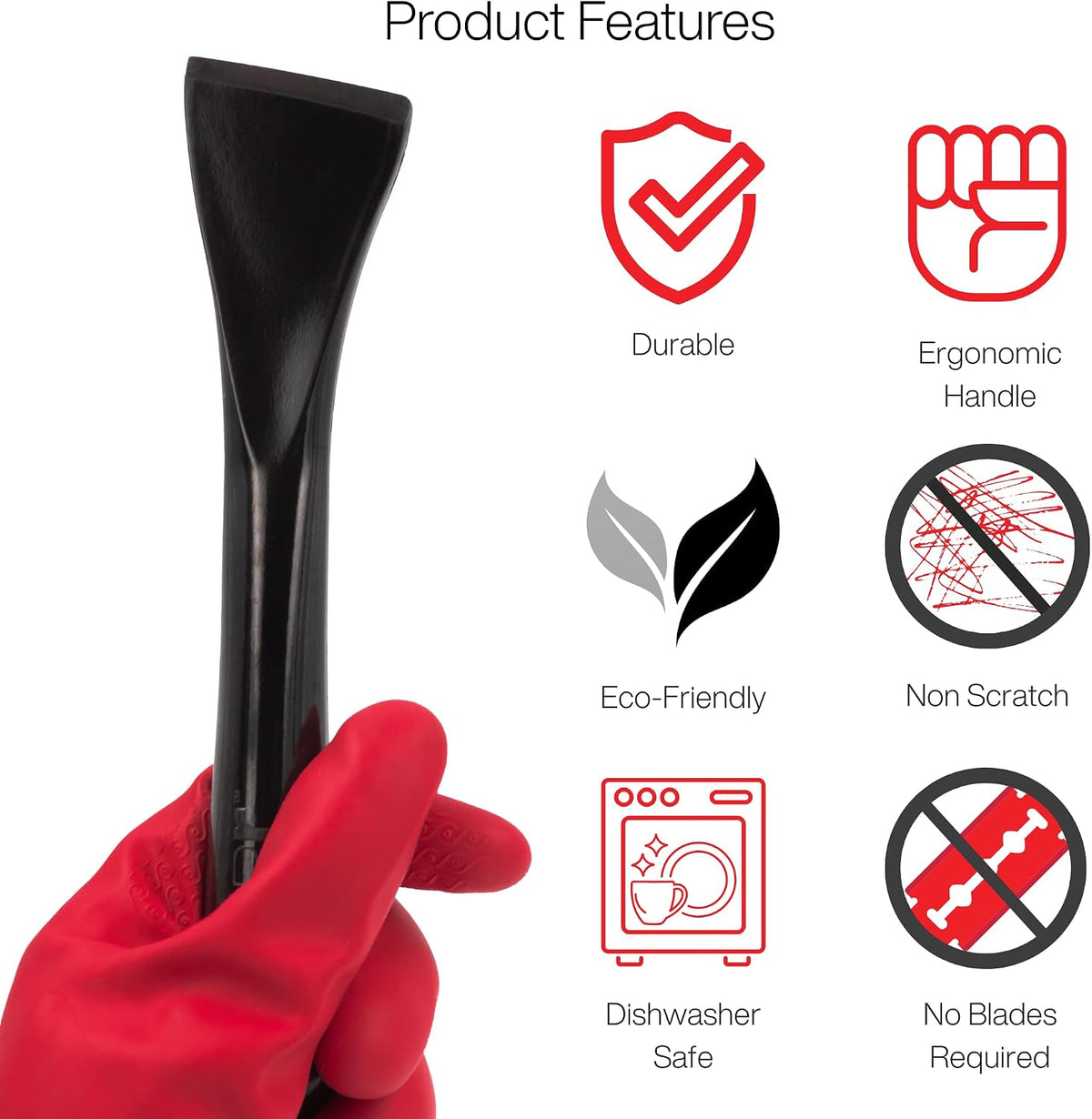 Plastic Scraper Tool, 2 Pack, Non-Scratch, 1.7 Inch Wide Blade