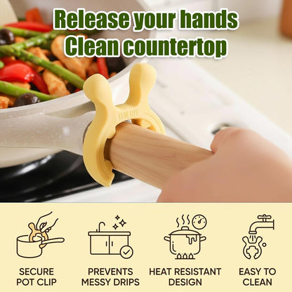 6 PCS Spoon Holder for Pot, Pot Spoon Rest Set, Reusable Kitchen Utensil Organizer, Versatile Cooking Tool for Countertop Organization (Yellow/Green/Beige)