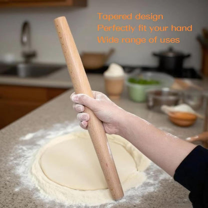16 Inches French Wooden Rolling Pin for Baking,Dough Roller for Fondant Pie | Nutrual Wooden,Tapered Design Essential Kitchen Utensil for Cookie,Pizza Crust, Pastry, Dough,cake pop