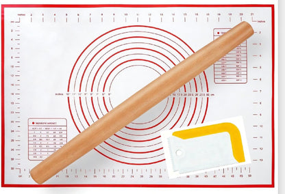 16 Inches French Wooden Rolling Pin for Baking,Dough Roller for Fondant Pie | Nutrual Wooden,Tapered Design Essential Kitchen Utensil for Cookie,Pizza Crust, Pastry, Dough,cake pop