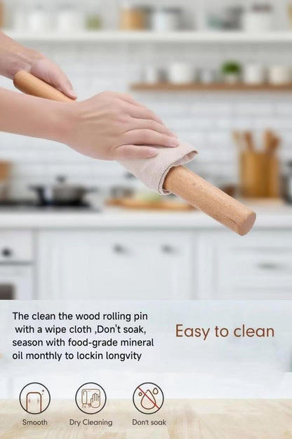 16 Inches French Wooden Rolling Pin for Baking,Dough Roller for Fondant Pie | Nutrual Wooden,Tapered Design Essential Kitchen Utensil for Cookie,Pizza Crust, Pastry, Dough,cake pop