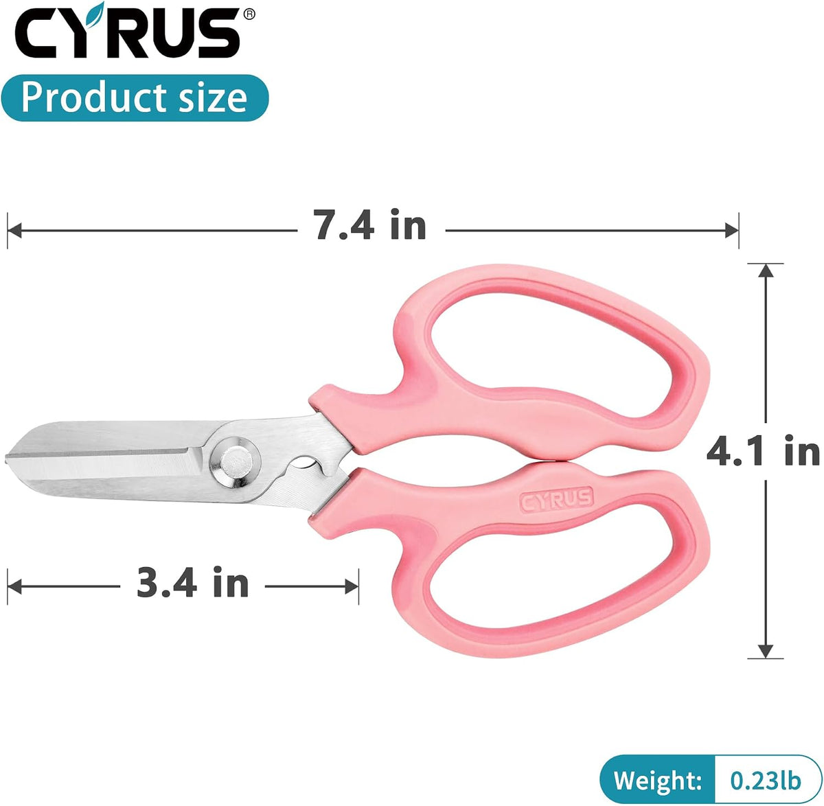 Blue Stainless Steel Floral Shears with Integrated Stab Remover