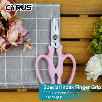 Blue Stainless Steel Floral Shears with Integrated Stab Remover