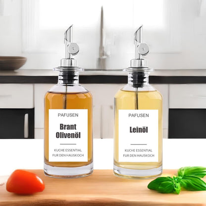 2 Pack Auto Flip Olive Oil Dispenser Spout, Liquor Pour Spout, Oil Dispenser Top, Easily Turn Your Bottles into Dispensers for Liquor, Vinegar, Oils, Weighted Pourer, Silvers