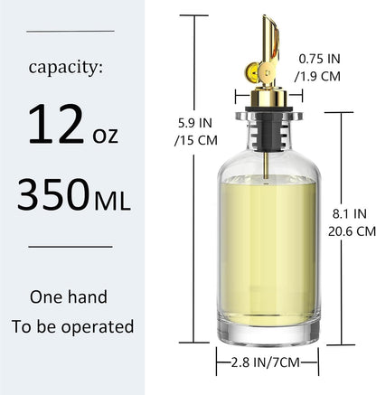 2 Pack Auto Flip Olive Oil Dispenser Spout, Liquor Pour Spout, Oil Dispenser Top, Easily Turn Your Bottles into Dispensers for Liquor, Vinegar, Oils, Weighted Pourer, Silvers