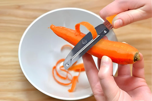 Kitchen Tool 8½" Long Orange Plastic Handle Stainless Steel Peeler - Thai Cooking Utensils Multipurpose Portable Hand-Held Cookery Equipments for Preparing Food Fruit Vegetable