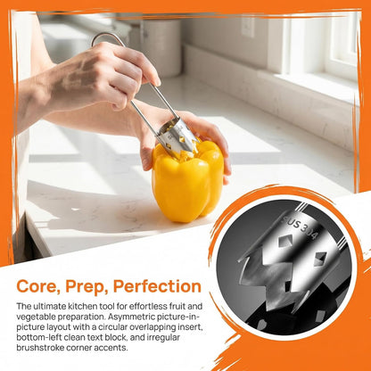 2 PCS Pepper Corer and Tomato Corer Tool, 304 Stainless Steel Vegetable Corer Seed Remover for Bell Peppers, Jalapenos, Tomatoes, Stuffed Peppers, BBQ and Camping