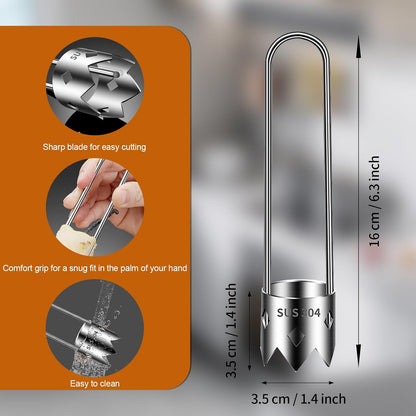 2 PCS Pepper Corer and Tomato Corer Tool, 304 Stainless Steel Vegetable Corer Seed Remover for Bell Peppers, Jalapenos, Tomatoes, Stuffed Peppers, BBQ and Camping