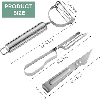 Julienne Peeler,Stainless Steel Vegetable Peeler Heavy Duty Peelers with Shaving Clip for Meat Fruit Carrot Veggie Potatoes,Dishwasher Safe
