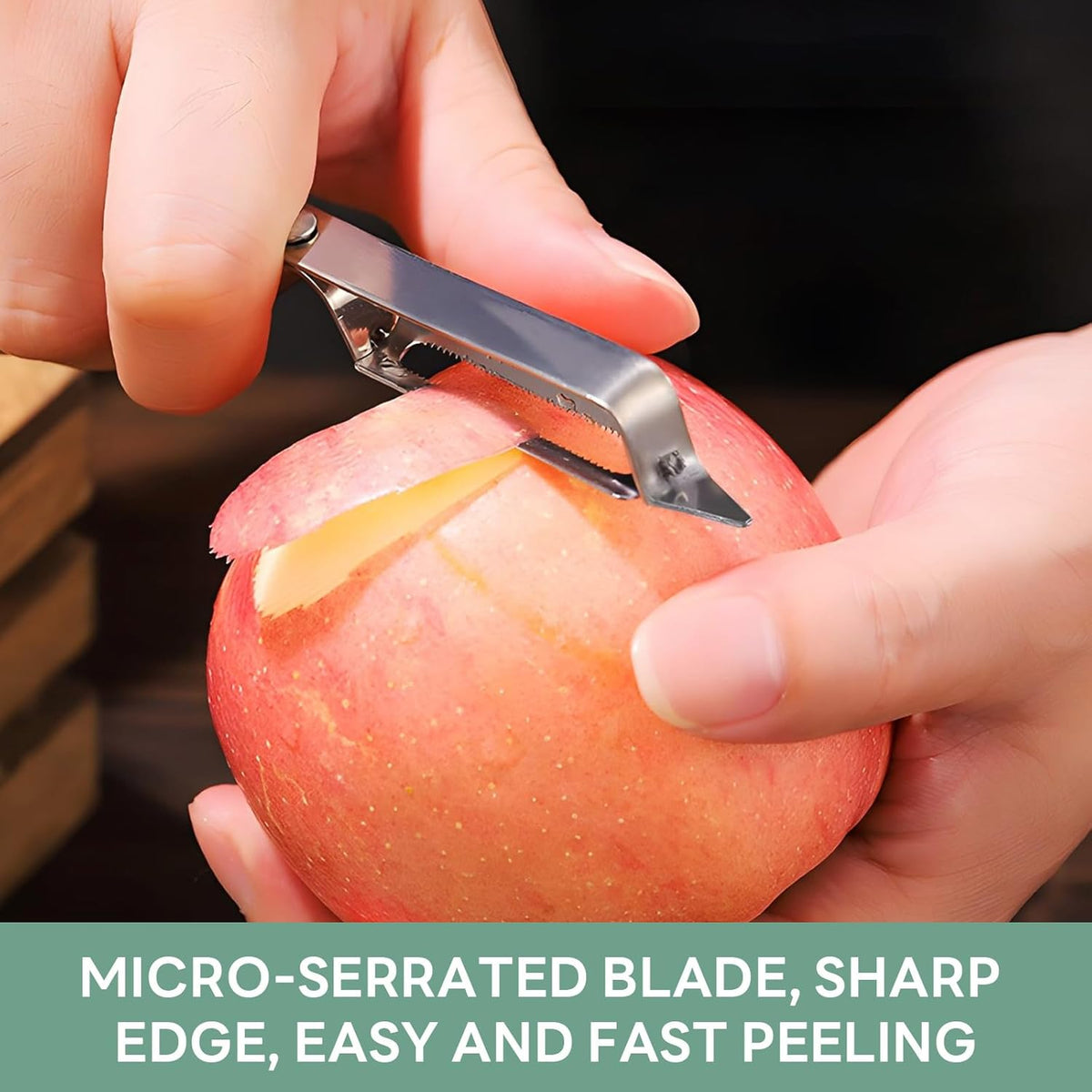 Julienne Peeler,Stainless Steel Vegetable Peeler Heavy Duty Peelers with Shaving Clip for Meat Fruit Carrot Veggie Potatoes,Dishwasher Safe