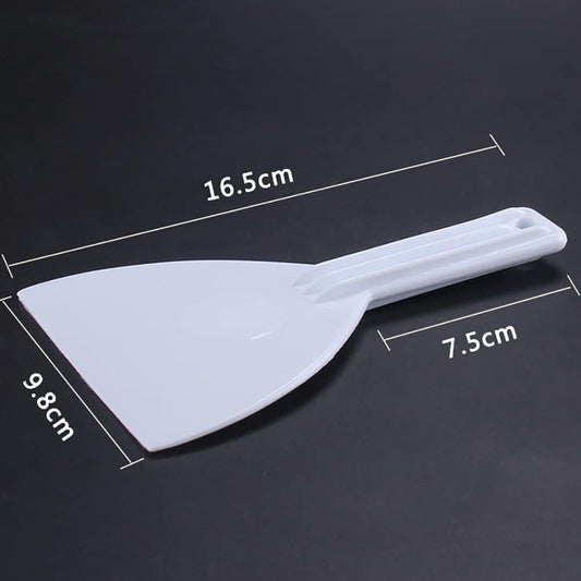 2 Pcs White Plastic Dough Scraper Cutters, Bread Chopper Separator, Flour Scraper, Cake Smoother, Kitchen Cutting Tool with Handle