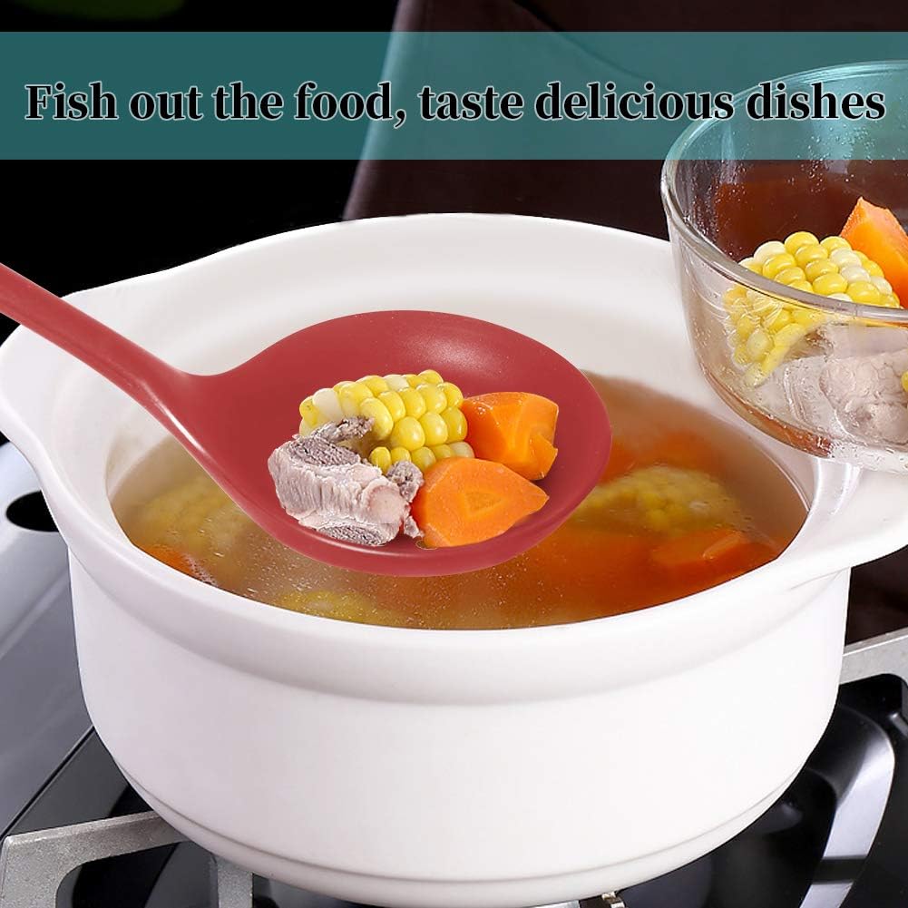 Slotted Spoon, Heatproof Skimmer Strainer Slotted Spoon, Seamless One-Piece Non-Stick Cooking Silicone Scoop Ladle with Ergonomic Handle for Filter Vegetable, Pasta and More (Black)