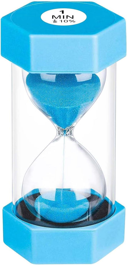 5 Minute Hourglass Sand Timer, Plastic Hexagon Hourglass Sand Clock 5 Min, Reloj De Arena 5 Minutos,Unbreakable Green Hour Glass Sandglass for Classroom Games Kitchen (Green)
